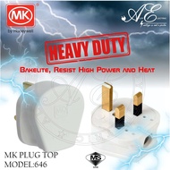 MK 646 Heavy Duty Bakelite 13Amp Fused 3 Pin PLUG TOP With SIRIM