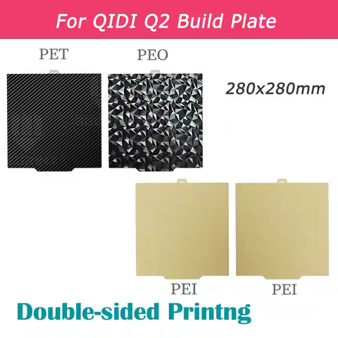 For QIDI Q2 Q2 Combo 3D Printer Build Plate Heat Bed Double Side PEO PET PEI Powder Coated Spring St