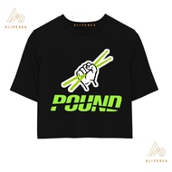 Pound FIT Women's Short Sleeve Sports Oversized Croptop T-Shirt