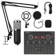 BM800 Condenser Microphone Sound Card V9X PRO Mixer Live Broadcast Recording Set Mic Phone K Song Co