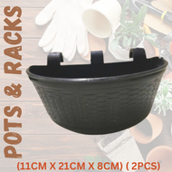 VERTICAL HANGING POT DOUBLE / PASONG PANG SABIT SA DINGDING AT BAKOD/ PREMIUM WALL HANGING POT / Hanging Pots for Plants / Big Pots for Plants on SALE!! (11CM X 21CM X 8CM) (10 PCS / 2PCS) GUARANTEED CHEAPEST AND BEST QUALITY, MURANG MURA!! Black 2pcs
