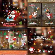 Christmas Window Stickers Merry Christmas Decoration for Home Kids Room Wall Mirror Sticker Window Glass Sticker