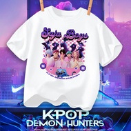 Kpop Demon Hunters Saja Boy Print Kids Shirt Huntrix Tee  Kpop Idol Group Girls Boys T-shirt Huntrix