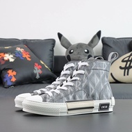 DIOR DIOR B23 Canvas Shoes High-Top Sneakers Fashion Sneakers Men's Shoes Gray Boutique