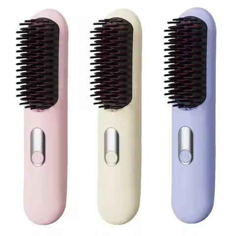New Wireless Hair Straightener 4 Temp Settings Type-C Straight Hair Comb Mini Rechargeable Straighte