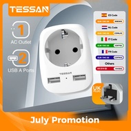 Must-Have To Uk Travel Adapter Portable Wall Socket With 1 Outlet 2 Usb Ports Type G A I F Plug Us/d