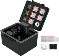 LP-E6 EN-EL15C NP-W235 FZ100 Camera Battery and Memory Card Case with Labels,DSLR SLR Battery Organi