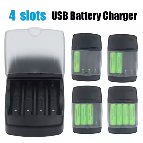 Fast Charging Dock Adapter 4 Slots Intelligent Battery Charger For Rechargeable Battery AA AAA 1.5V 