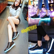BLACK SHOES - 7 COLOR LED DEN GLOWING SHOES (MEN-WOMEN)