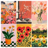 【PL】Abstract Flower 5D Diamond Painting Set Square drill / Round drill Crystal Cross Stitch Full Dia