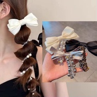 Spiral Grey Ribbon Hair Band Scrunchie Ribbon Hair Accessories