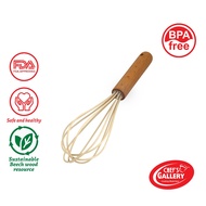 Chef's Gallery Silicone Whisk 10" With Beech Wood Handle Heat Resistant Up to 260 C (500 F)