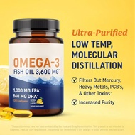 [Ready Stock] Fish OIL Soft Capsules OMEGA-3FISH OIL Omega-3 Soft Capsules 120 Capsules Ready Stock 