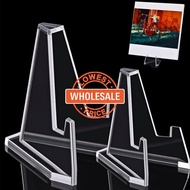 [ Wholesale Prices ] [ Featured ] Clear Triangle Display Stand Commemorate Coin Plate Book Frame Desk Table Displaying Holder Adjustable Folding Display Stand Rack for Decor
