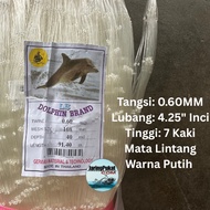 060MM X 108MM (4.25" inci) X 40MD X 91.4Mtr Jaring Pukat Ikan /Mata Lintang /Isi Kosong / Warna Puti