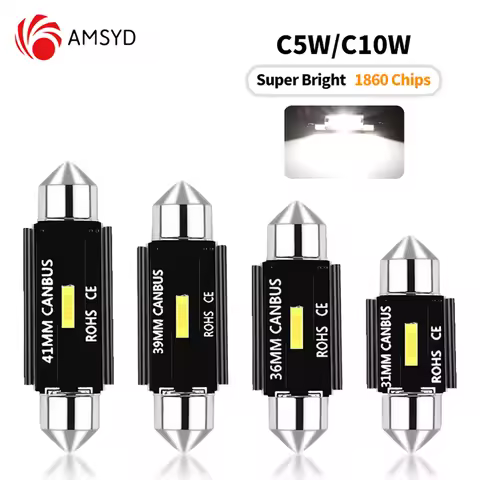 2pcs C5W LED CSP 1860 Signal Lamp Canbus Bulb 31mm 36mm 39mm 41mm Festoon Light C10W LED Auto Interi