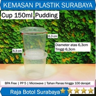 Min 10pcs THINWAL CUP 150ml and thinwall lid plastic pudding sauce container 150 ML with round puddi