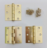 3 pcs Door Hinges 3x3 Loose Pin Bisagra Brass Plated