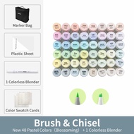 New  ✨ Ohuhu Honolulu New 48 Pastel Colors Marker Pen Set Alcohol Art Markers Blossoming Dual Tips S