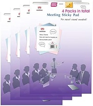 4 Packs 4A Super Sticky Easel Pad,White Sheets,Meeting Pad,Self-Stick Flip Chart Paper,Great for Tea