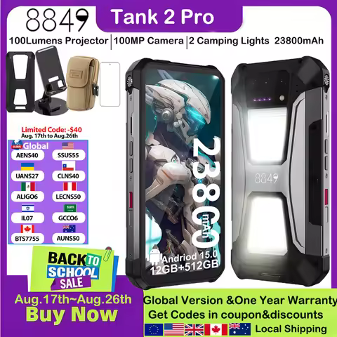 8849 Tank 2 PRO Unihertz Projector Rugged Smartphone 100 Lumen Android15 23800mAh 120W 512GB 100MP C