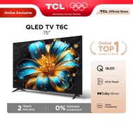 TCL 75 Inch QLED 4K Google TV 120Hz Game Accelerator, Dolby Vision Atmos, HDR 10+ Televisyen 75T6C