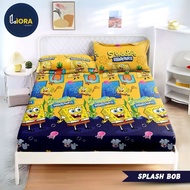 KATUN PREMIUM COTTON RUBBER BEDSHEET 90/100/120/140/160/180/200 Spongebob Motif sbob spongbob splash