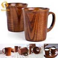 Solid Jujube Mug Wooden Coffee Beer Mugs Wood Cup Handmade Tea Cup with Handle