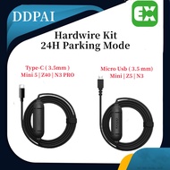 DDPAI Hardwire Kit | Cable for DDPAI Dash Cam | 24H Parking Mode | Type C Mini 5/Z40 / N3PRO | Micro