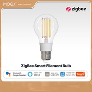 MOES ZigBee Smart LED Filament Bulb Tuya E27 7W Light Lamp Dimmable Lighting Work With Alexa Google 