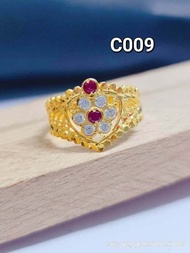 Wing Sing 916 Gold Flower crown Ring / Cincin Emas 916 (C009)