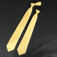 【吉星】8cm黃色拉鏈手系男士正裝商務結婚新郎金黃色斜紋一拉得領帶色織 西裝領帶 西裝領帶
