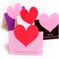 Kad Ucapan Cinta Valentine Love Heart Shaped Greetings Card (Tiada Sampul/No Envelope)