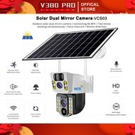 V380 PRO Solar cctv camera for house HD 1080P Dual Lens indoor and outdoor cctv wireless connect phone wifi connect 360° connect