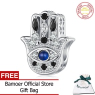 SCC2522เครื่องประดับแฟชั่น BAMOER 925เงินสเตอร์ลิง Fatima สำหรับผู้หญิงสร้อยข้อมือทำ CZ Spinel