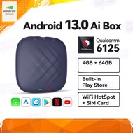 กล่องแอนดรอยด์ Android AI Box Ram 4gb/Rom 64gb CPU 8cores Android Ver.13 รองรับจอรถยนต์ที่ีมี AppIe CarPlay &amp; Android Auto แบบสาย