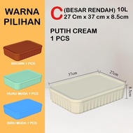 LEORA Kotak Penyimpanan Plastik Susun Dengan Tutup Storage Box Container Bin Pantry Organizer Keranj
