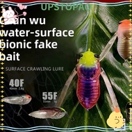 UPSTOPAO Floating Surface Crawling Lure, Black Color 40mm-2.8g Artificial Simulation Lure, Cicada Sh
