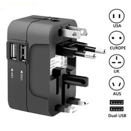 Universal Travel Plug Adapter USB Power Charger Adapters with Dual USB Charging Ports for AU US UK EU