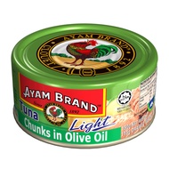 [lchf.my] 3 x 150g AYAM Brand canned  Tuna Chunks in Olive Oil LIght - HALAL OMEGA 3 - in natural Ex