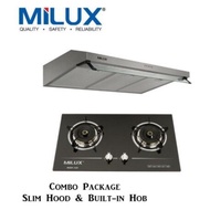 [AUTHORISED DEALER][COMBO DEAL] MHS-S430 SLIM HOOD + MILUX MGH-348 PREMIUM TEMPERED GLASS BUILT-IN H