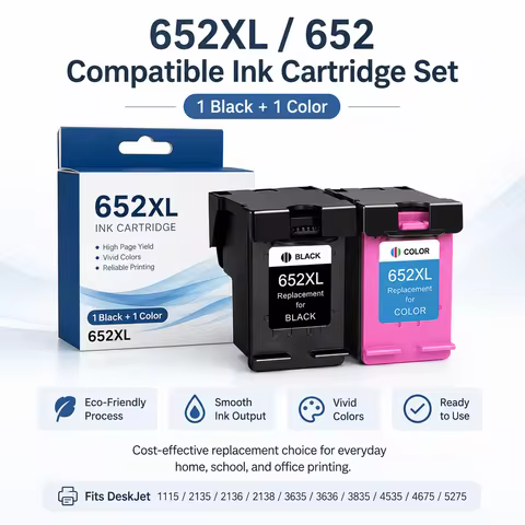 652 XL Ink Cartridge Compatible Replacement For HP 652XL HP652 USE Deskjet 1115 1118 2135 2136 3635 