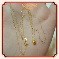 Gold necklace pawnable 18k saudi gold original woman Tauco Chain with 3mm Ball Pendant Girlfriend Birthday Gift