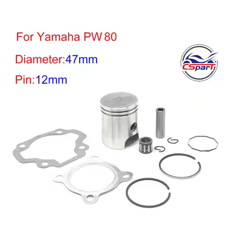 PW80 47MM 12MM Piston Ring Kit For Yamaha PY80 LC80PY JS80PY CY80 V80 1983 ~2006 Dirt Pit Bike Parts