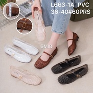 Jelly Sandals Imported RubberWanita Knitted PatternBalance BENING / L663-1A