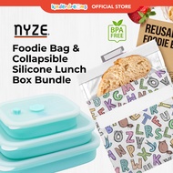 [NYZE] Bundle Set of 4 High-Quality Silicone Airtight Food Storage Container 3Pcs Set and 1 Foodie B