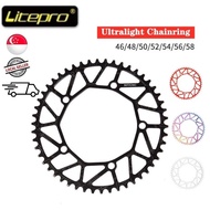 [OOTD_SG] 🇸🇬 Litepro  58T/ 56T/54T/52T/50T Folding Bike Chainring BCD 130mm Chain Ring Narrow Wide Chainwheel