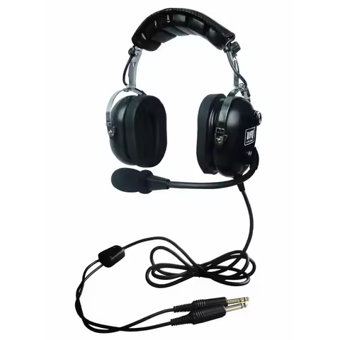 UFQ P2 Black colour aviation headset aviation headphones passive noise cancelling for pilot and pass