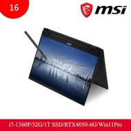 MSI微星 Summit E16Flip A13VET-233TW 16吋 商務筆電 （i7-1360P/32G/1T SSD/RTX4050-6G/Win11Pro）_廠商直送