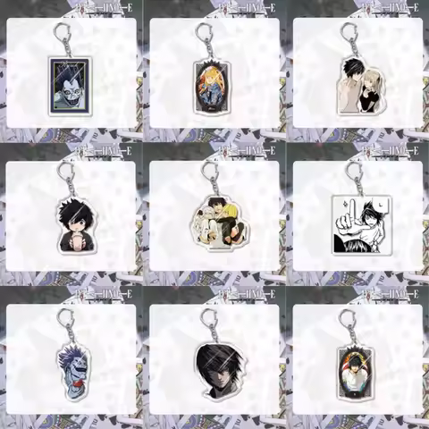 Cool Anime Keychain Action Figures Yagami Light MisaMisa Cosplay Acrylic Key Chains Bag Accessories 
